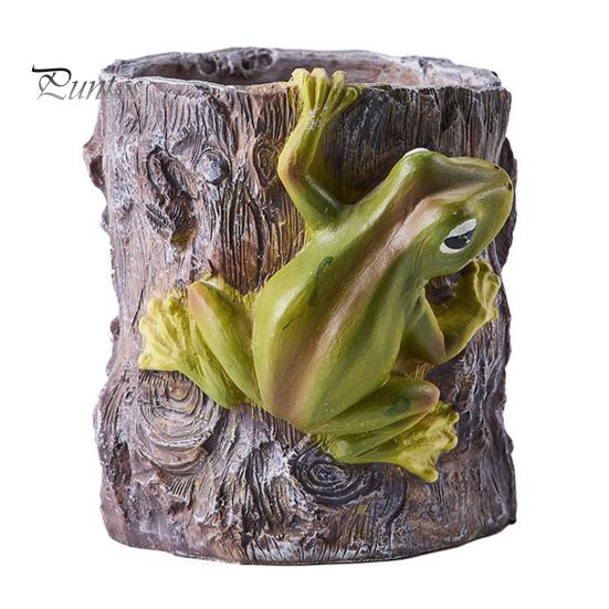 

Карандашница в виде лягушки, уникальный забавный горшок для суккулентов, прочная конструкция, легко моется, многоцелевой держатель для ручек и кисточек, органайзер для стола B