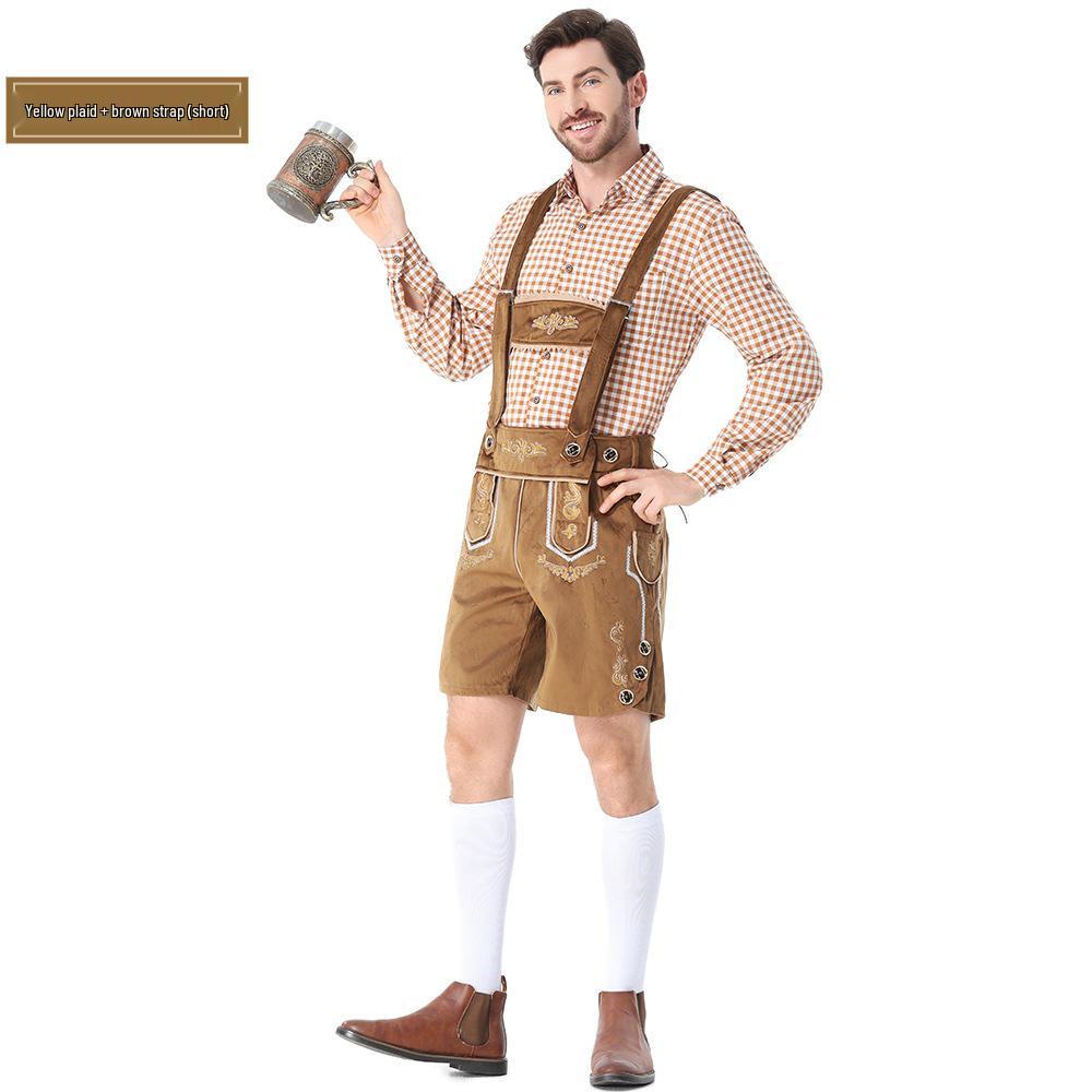 Oktoberfest Karobluse & Bestickte Latzhose Halloween Cosplay Outfit