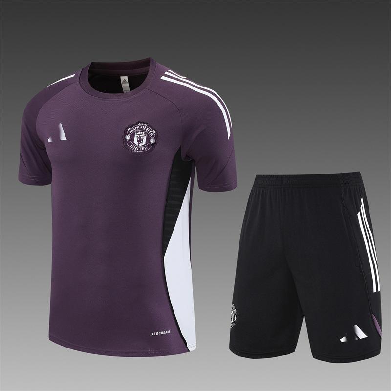 Manchester United Football Suit Custom Autumn And Winter Long-Sleeved Half-Pull Pre-Game Warm-Up Children'S Short-Sleeved Training Suit