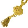 Used Necklace COCO Mark Fringe Metal 140g Gold Plating