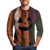 Men's Halloween Printed  Collar Three-Quarter Sleeve