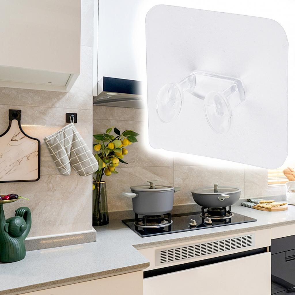 1 X Transparent Strong Sticky Wall Hanging Nail-free Hook Kitchen Bathroom Parts