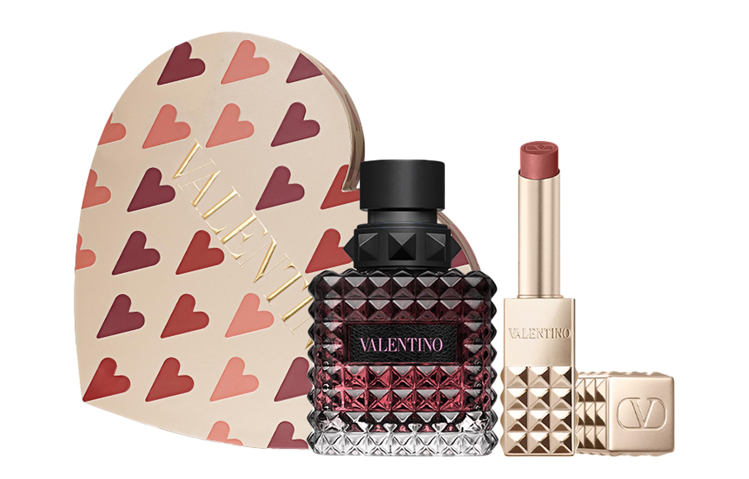 Valentino Limited Heart s Desire Adventure Miss Lipstick Box Perfume Sets Eau De Parfum EDP Vanilla Jasmine 50ml+2.3g 50ml+2.3g