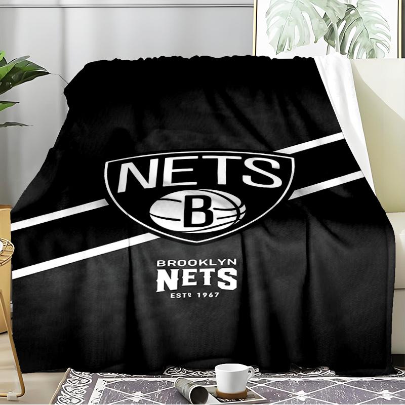 Brook-lyn Nets Art Blanket Flannel Throw for Sofa, Indoor, Camping, Living Room, Office, Chair, And Bed Soft Birthday Gift