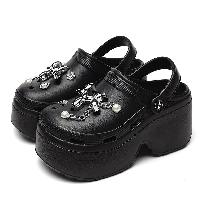 Fashion “Glamorous Silver Thick - Sole with Ornaments - Trendy Summer Footwear for Fashion - Forward Individuals”