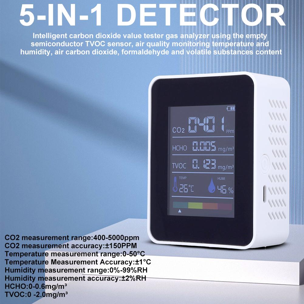3/5/6/10 in 1 Digital Portable CO2 Meter LCD Display Temperature Humidity Tester Carbon Dioxide Detector Air Quality Monitor