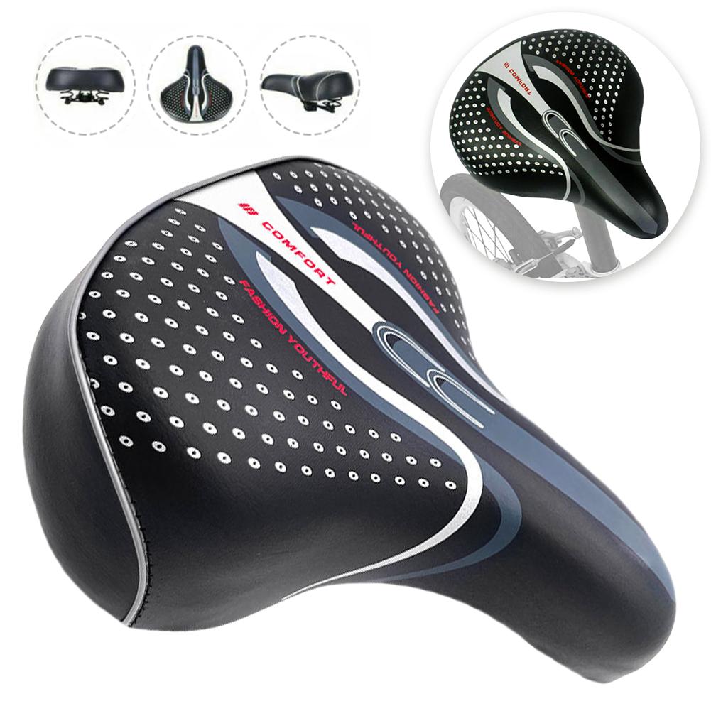 Extra Wide Bike Seat Saddles Comfort Electric Bike Suspension Shock Absorbing Soft Cycling Saddle Road Bike Painless Seat Cover