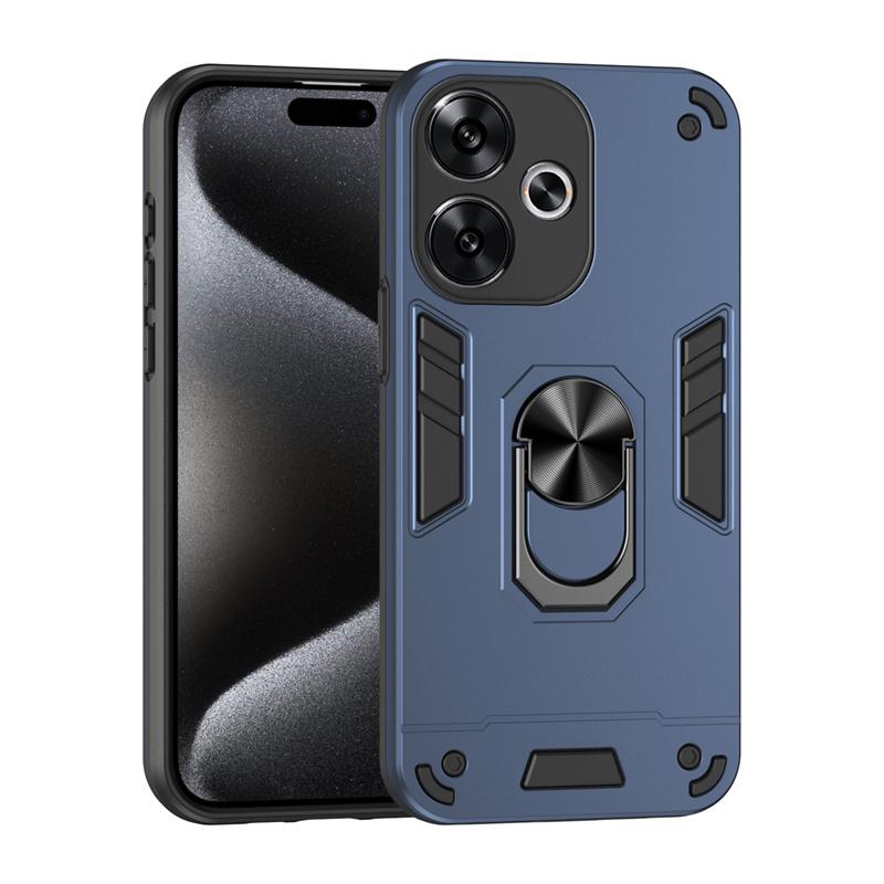 For Xiaomi Poco F6 5G Case Armor Magnetic Holder Ring Shockproof Phone Case For Poko Little F6 F 6 PocoF6 Lens Protective Cover