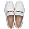 CHANEL G37430 Metal Logo Patent Leather Loafers shoes 37C whiteUsed