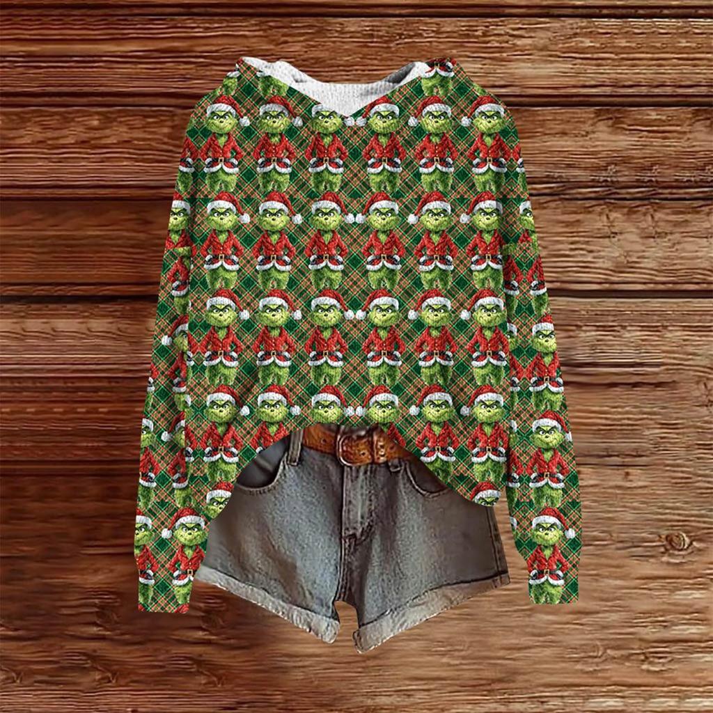 Sweatshirts For Women Knit Sweater Cute Shirt Fall Pullover Hooded Sweatshirt
