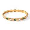 European Internet Celebrity Style Stainless Steel Colorful Zircon Bracelet for Women - Non-fading Luxury Design