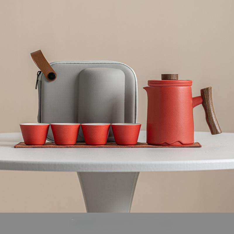 Ceramic Portable Kuaike Cup Camping Kung Fu TeaPot Tea Cup Travel Tea Set Outdoor Drinking Equipment Teaware Sets