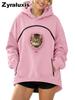 Sweat à capuche polaire à manches longues pour femme Manteau chaud d'hiver