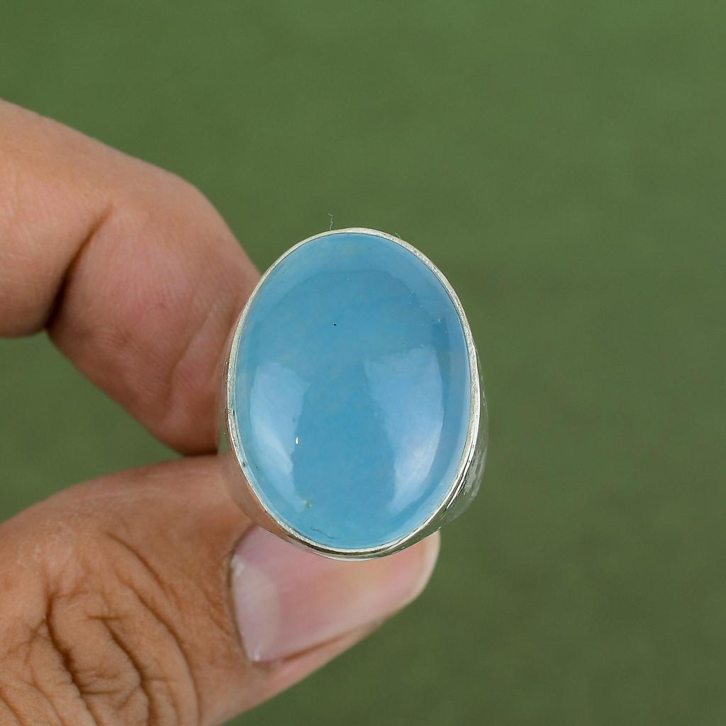 Bague Saphir Bleu Bague en Argent Sterling 925 Bijoux Faits Main Bagues avec Pierres Précieuses Authentiques Bijoux de Naissance Cadeaux de Fiançailles Disponible en Taille de Bague