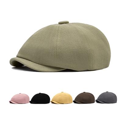 Octagonal Cap Men's Sun Hat Solid Color Cap Women's Beret Forward Cap Newsboy Cap