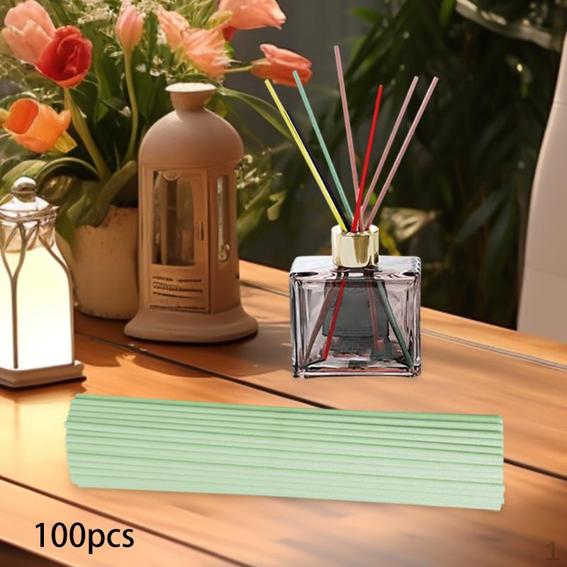 

100x сменных палочек для аромадиффузора, универсальные сменные аксессуары ручной работы светло-зеленый