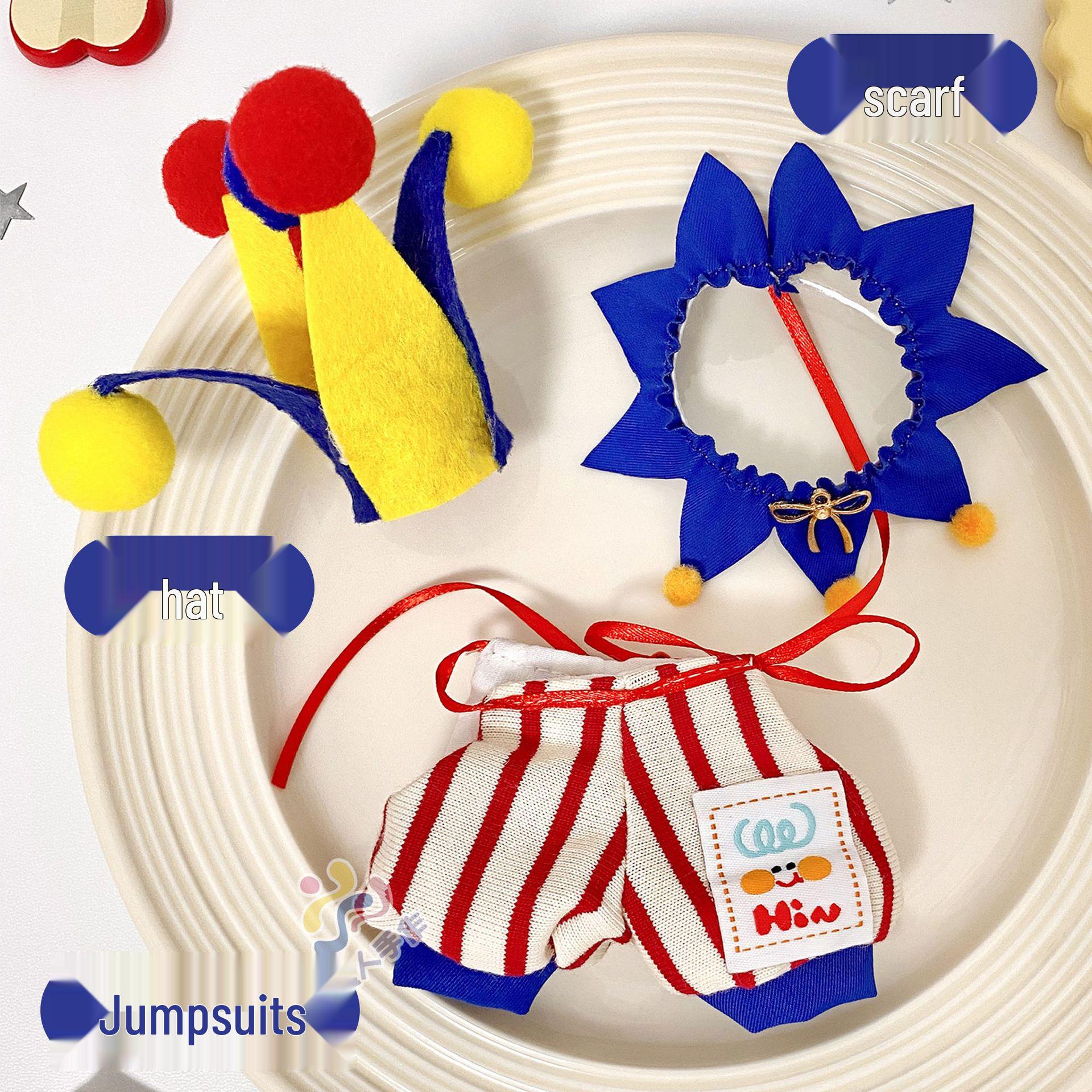 

17cm Labubu 3rd Gen Doll Clothes: 1st & 2nd Gen Circus Elephant Clown Costume