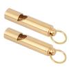 2PCS Yellow Handcraft Vintage Pure Brass Referee Survival Whistle Key Chain Pendant Outdoor EDC SuppliesYellow