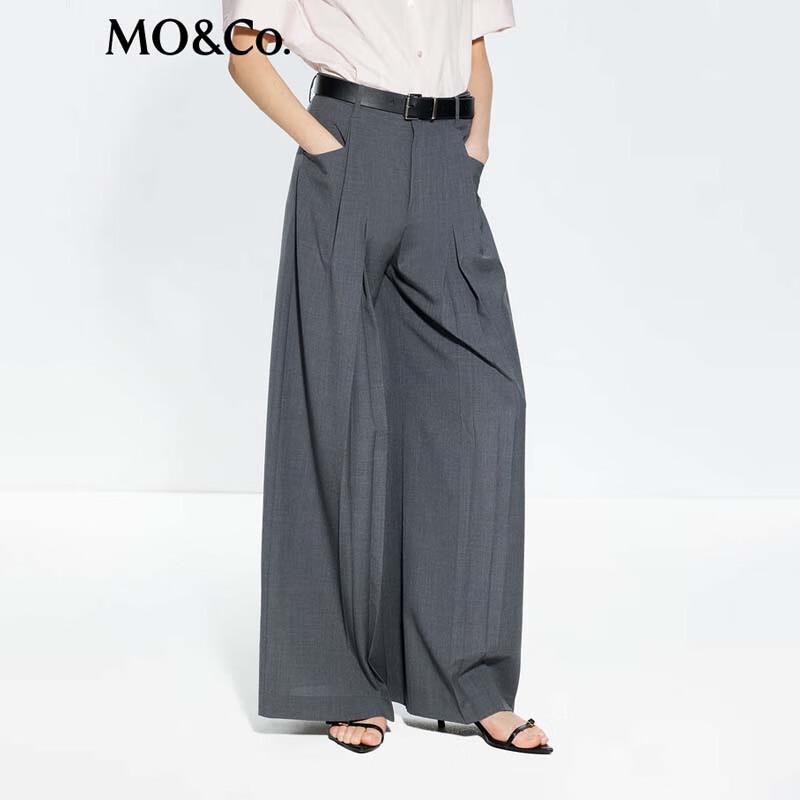 MO&Co. Women's Tailored Wide-Leg Trousers