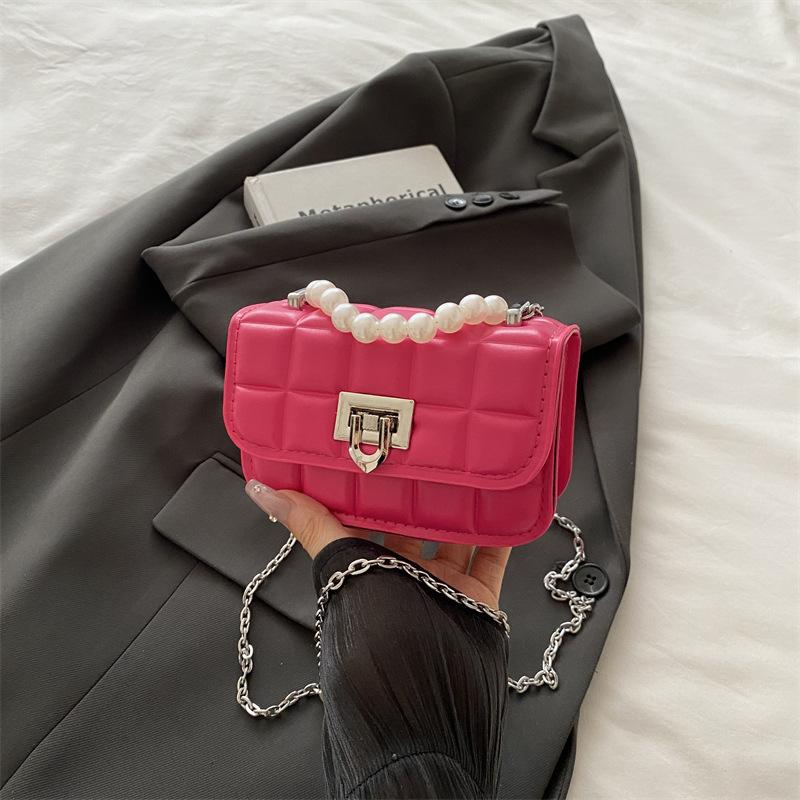 

2025 Fashion Checked Change Bag Trendy Foreign Texture Simple Small Square Bag New Casual Versatile Shoulder Bag