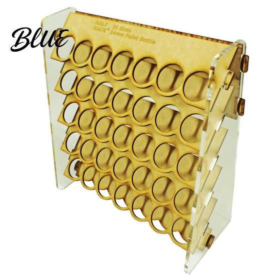 Paint Storage Stand Organizer for Artists 34mm Round Pigment Bottle Rack 35 Holes Upright Holder Easy Assembly Stable Station Caddy with Handle Shelf