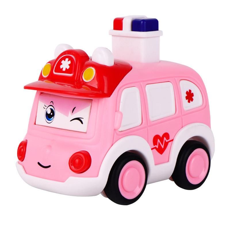Plastic Pressing Police Car Toy For Kids With Push Drive And Visual Development