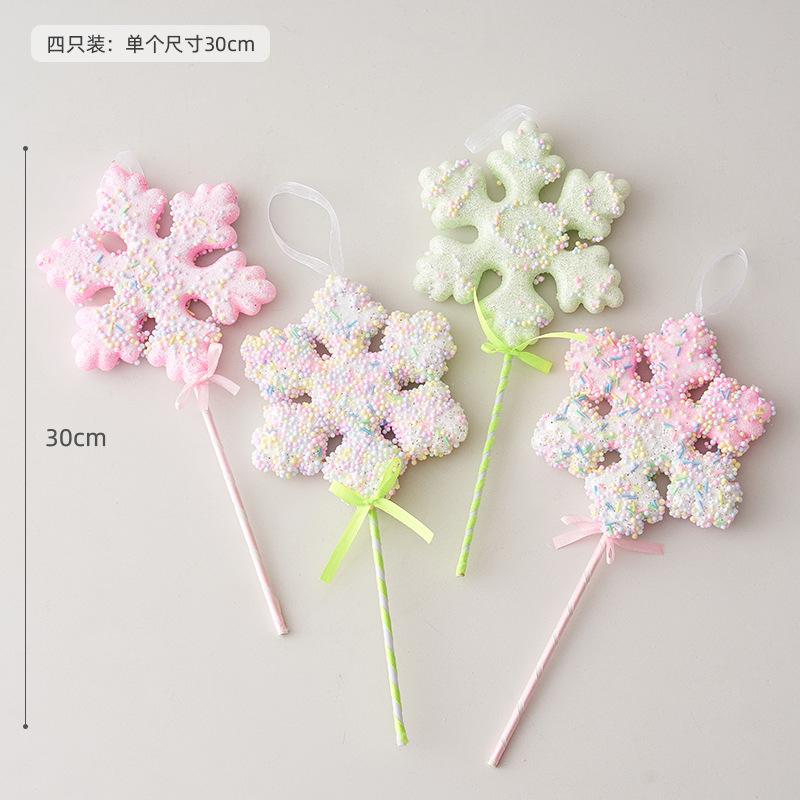 Christmas decorations pink candy Christmas cane snowman pendant Christmas tree decoration pendant window arrangement props