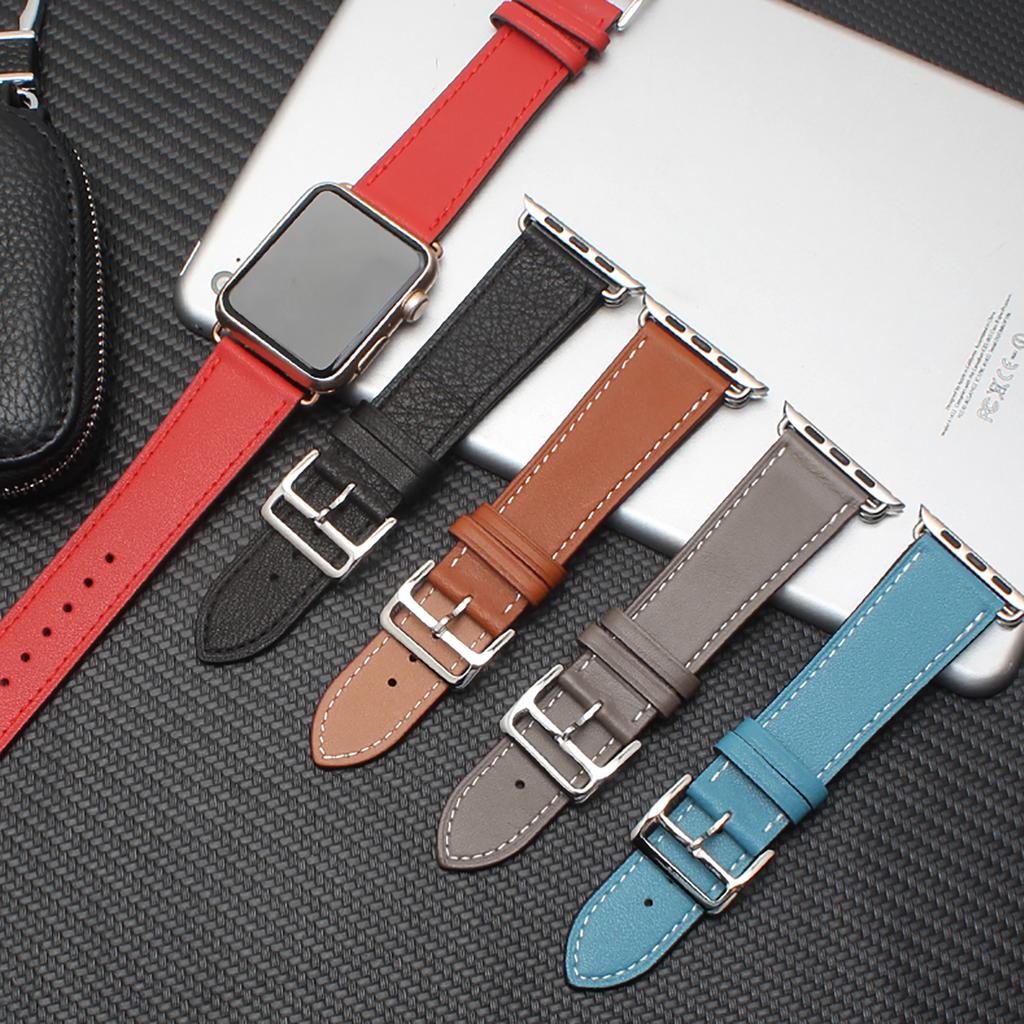 Genuine Leather Watch Band for Apple Watch Series 10 42mm/9 8 7 41mm/SE (2023) SE (2022) SE 6 5 4 40mm/3 2 1 38mm