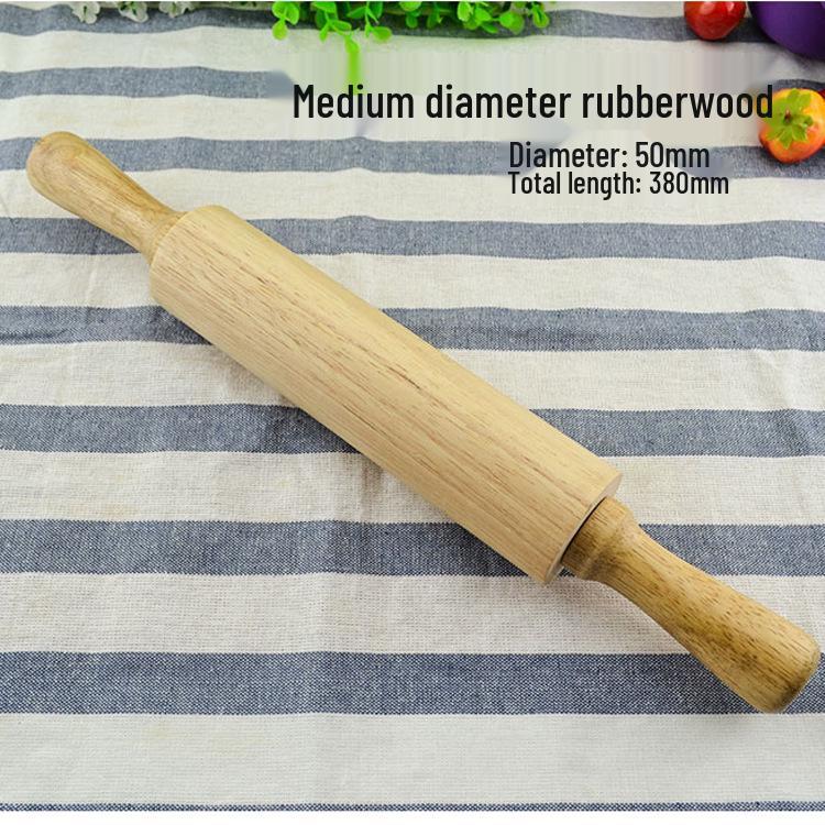 Christmas Reindeer Carved Rubberwood Rolling Pin for Baking Dumplings