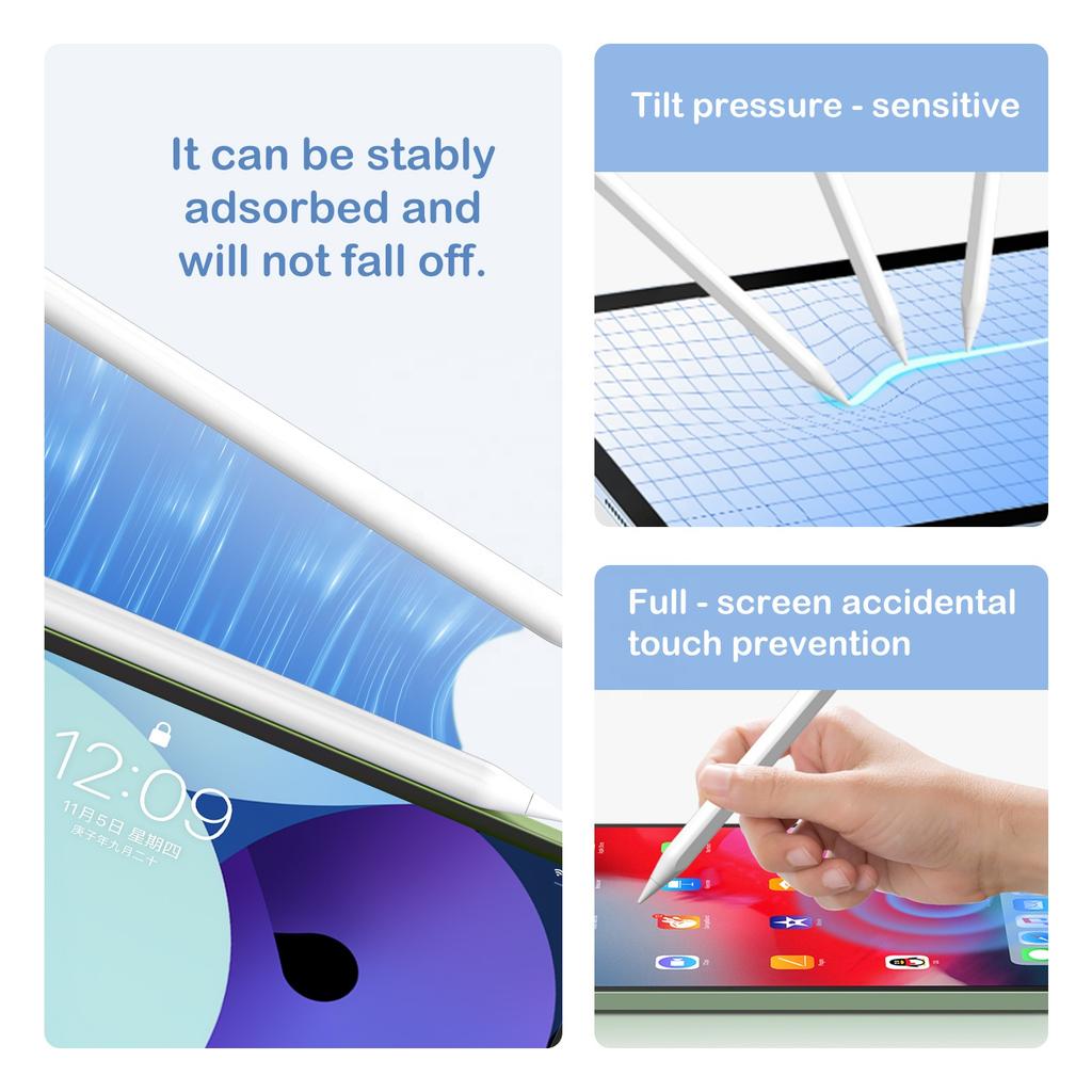 Fabrik-Beliebter Stylus für iPad 2018-2024 Stift für Apple Pencil Magnetische Handflächenerkennung Touch-Stift Lade Zeichen Schreibstift