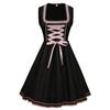 European & American Plus Size Oktoberfest Bavarian Blue Floral Beer Dress Cosplay Costume