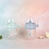 Whale Squirt Drinking Cup with Straw Leak Proof Reusable Sippy Cup for Kids 260ml Whale Fountain Tumbler for Party School Beach