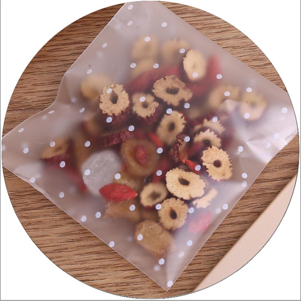 100Pcs Christmas Gifts Clear Dot Candy Cookie Bags Wedding Birthday Party Craft Self Adhesive Plastic Biscuit Packaging Gift Bag