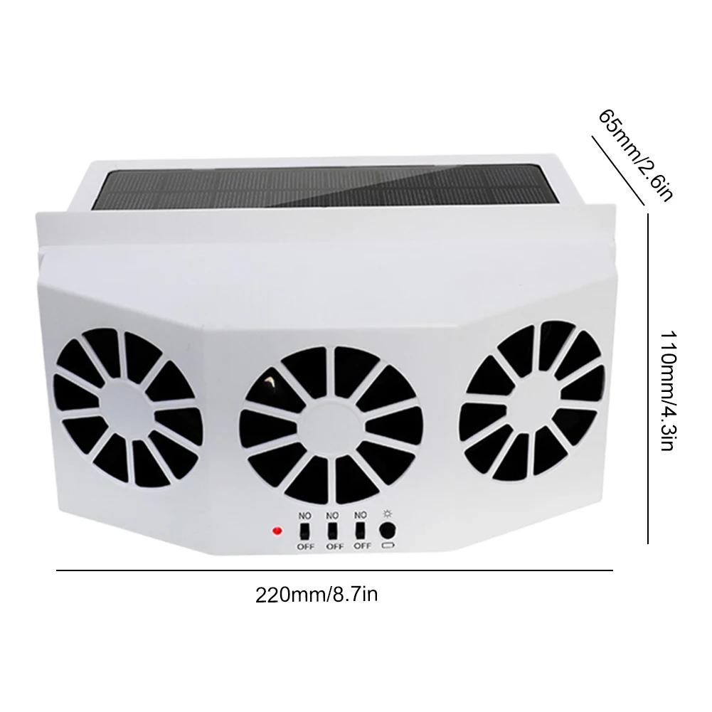 Auto Cooling Fan 3 Heads 2 Speed Suction Interior Cooler Car Exhaust Fan Solar Charging Auto Ventilation Fan for Vehicle Truck