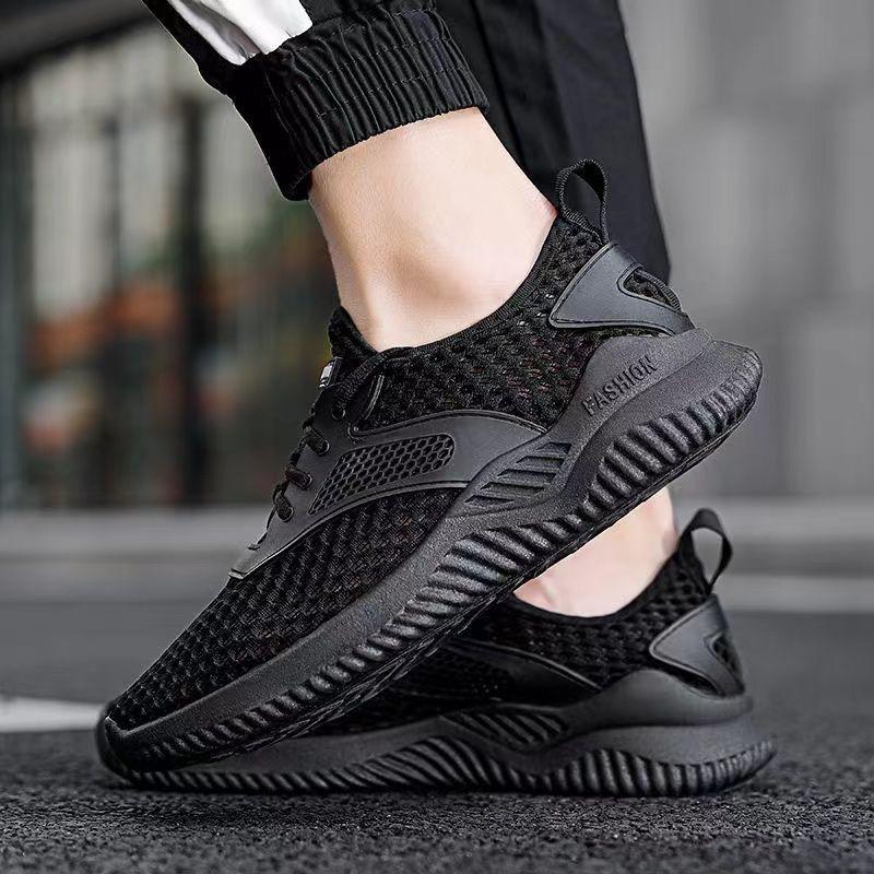Men's shoes do not stink feet summer new ultra-thin fly-woven mesh shoes thick-soled non-slip wear-resistant breathable soft-soled sports running sh