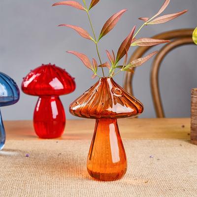 Vază cu ciuperci colorată, creativă hidroponică, din sticlă transparentă, pentru aromaterapie, sufragerie, sufragerie, decorare artistică de birou