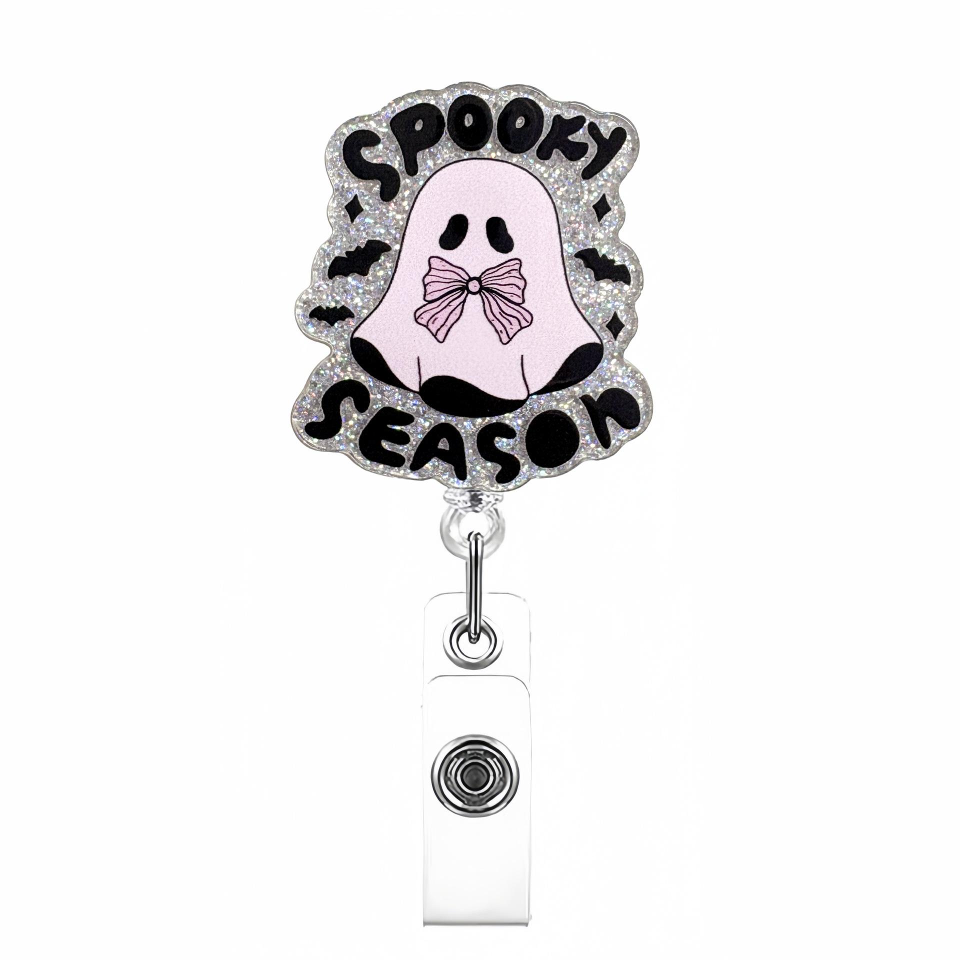 

Halloween Badge Reel Glitter Badge Holder Id Badge Holder Retractable For Office Workers Hospitals Exhibitions