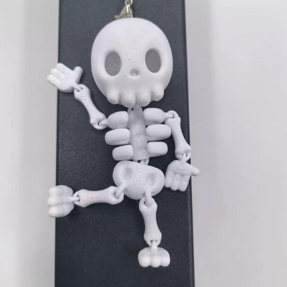 Hanging Ornaments Skeleton Keychain 3D Printed Halloween Keychains Purse Car Bag Accessories