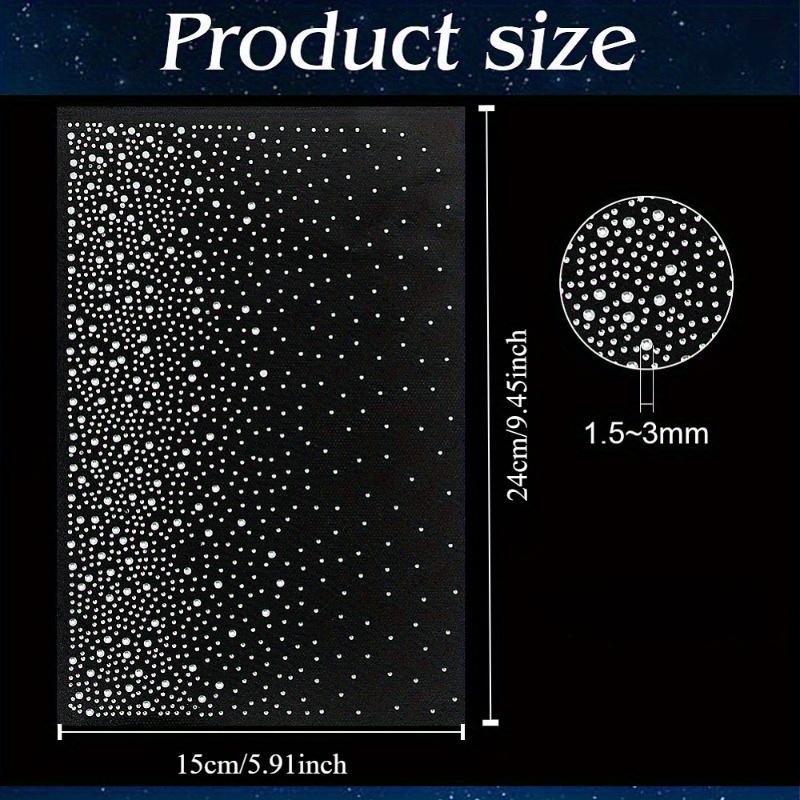 5 Sheets Glass Hotfix Rhinestones, Crystal Clear Adhesive Backed Polka Dot Pattern, DIY Craft & Garment Embellishments 1.5~3mm