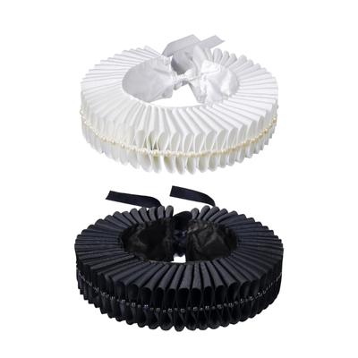 Elizabethan Ruff Collar Detachable Neck Ruff Decorative Collar With Elegant Pearls For Themed Event Stage Dressingup
