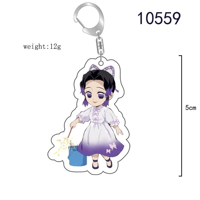 Keychain Pendant Anime Demon Slayer Kimetsu No Yaiba Kamado Tanjirou Double Sided HD Bag Pendant Gift For Fans Cosplay Props Jewelry Gift