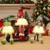 Christmas Faceless Doll Gnome Ornaments LED Light Plush Knitting Crafts Tree Pendant Christmas Decorations for Home Kids Gift