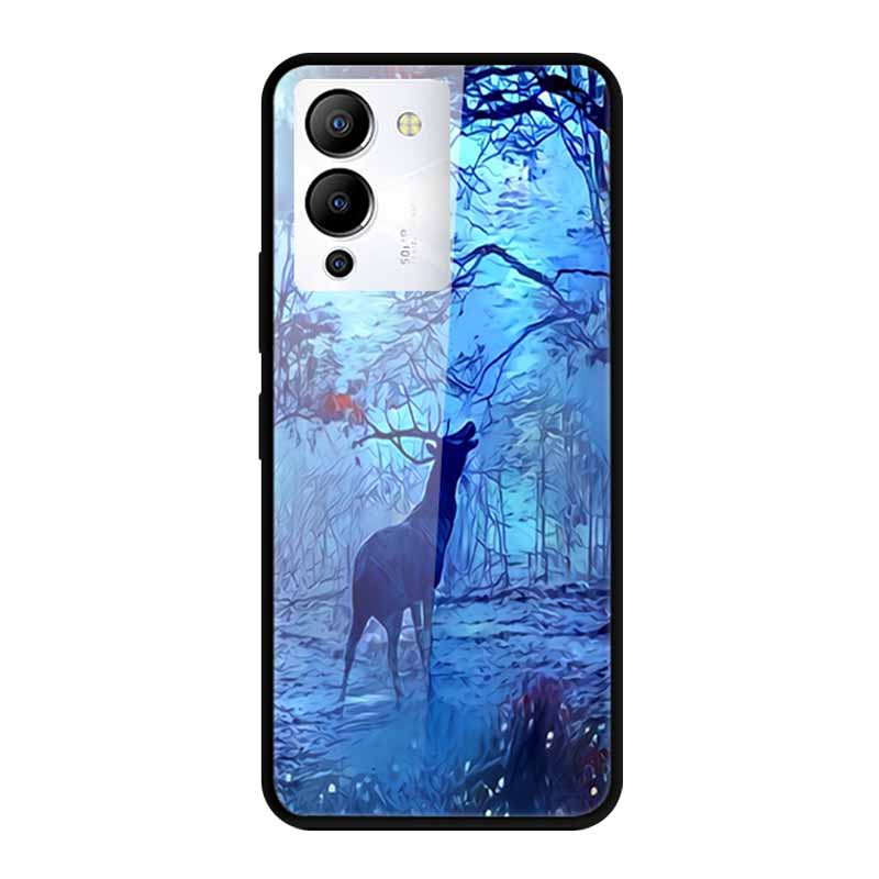 Luxury Shockproof Tempered Glass Back Cover Hard Case For Infinix Note 12 G96 Infinix Note 11pro 11s Protective Cool Phone Cover
