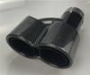 Universal H Style Pair 63mm Inlet 3D Glossy 100% Real Carbon Fiber Car SUV Conjoined Dual Exhaust Pipe Tail Muffler Tip