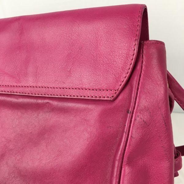 EPISODE Italy Made Leather Shoulder Bag Dark Pink Plain Adjustable Strap Length(USED)