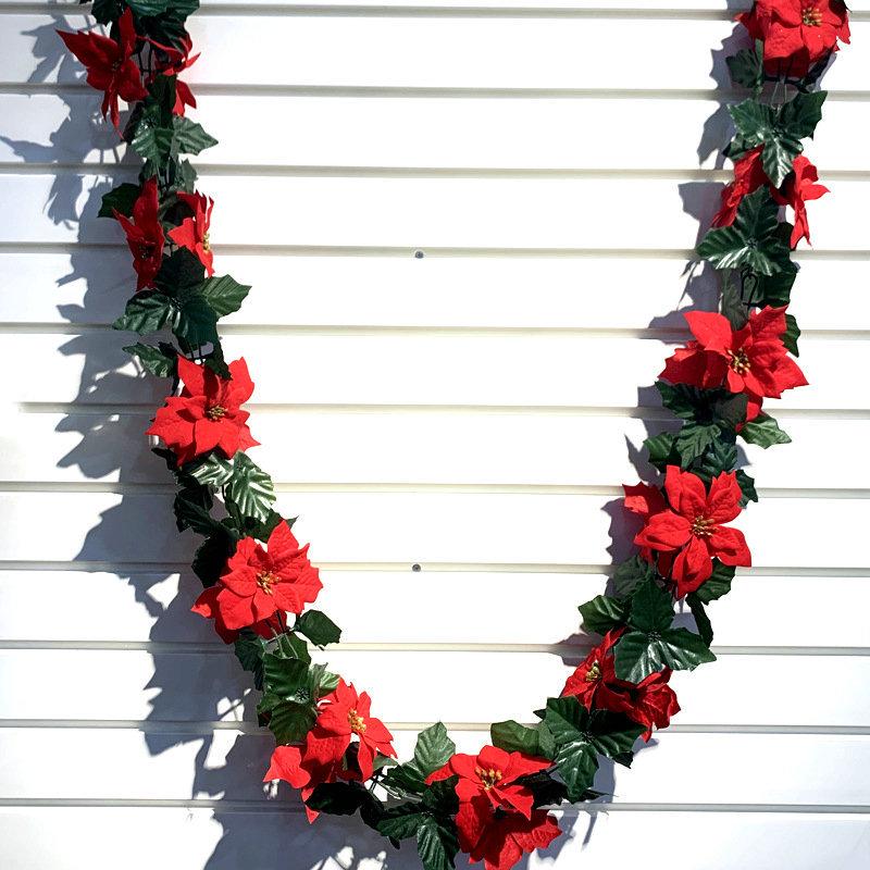 Christmas Rattan Flower Ornaments - Holiday Home Decoration