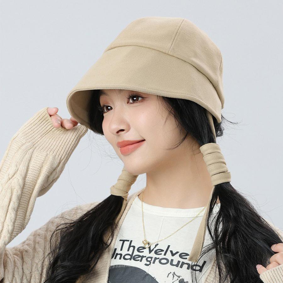 Fisherman Hat Women's Warm Basin Hat Autumn Winter Strap Bucket Hat