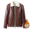 Giacca in Pelle da Uomo Autunno e Inverno Giacca in Pelle Giovanile Velluto Ispessito Revers Casual Giacca in Pelle PU