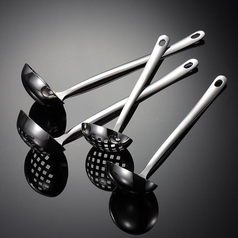 304 stainless steel soup shell soup leak mirror polished size extended hot pot spoon Jingshang hotel kitchen utensils gift