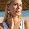 Elegant White Shell Petal Pendant Earrings For Women Summer Starfish Imitation Pearl Long Tassel Earring Beach Party Jewelry